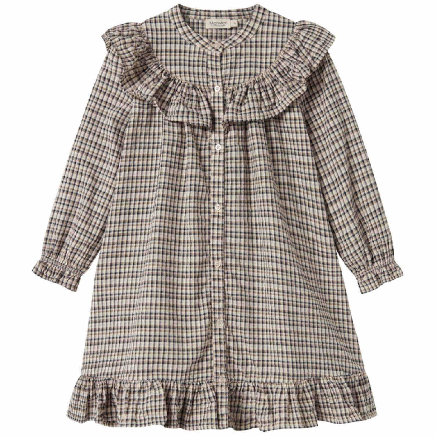 MarMar Seersucker Check Pilot Navy Check Dalina Dress Eye Appeal Chic Rhythm