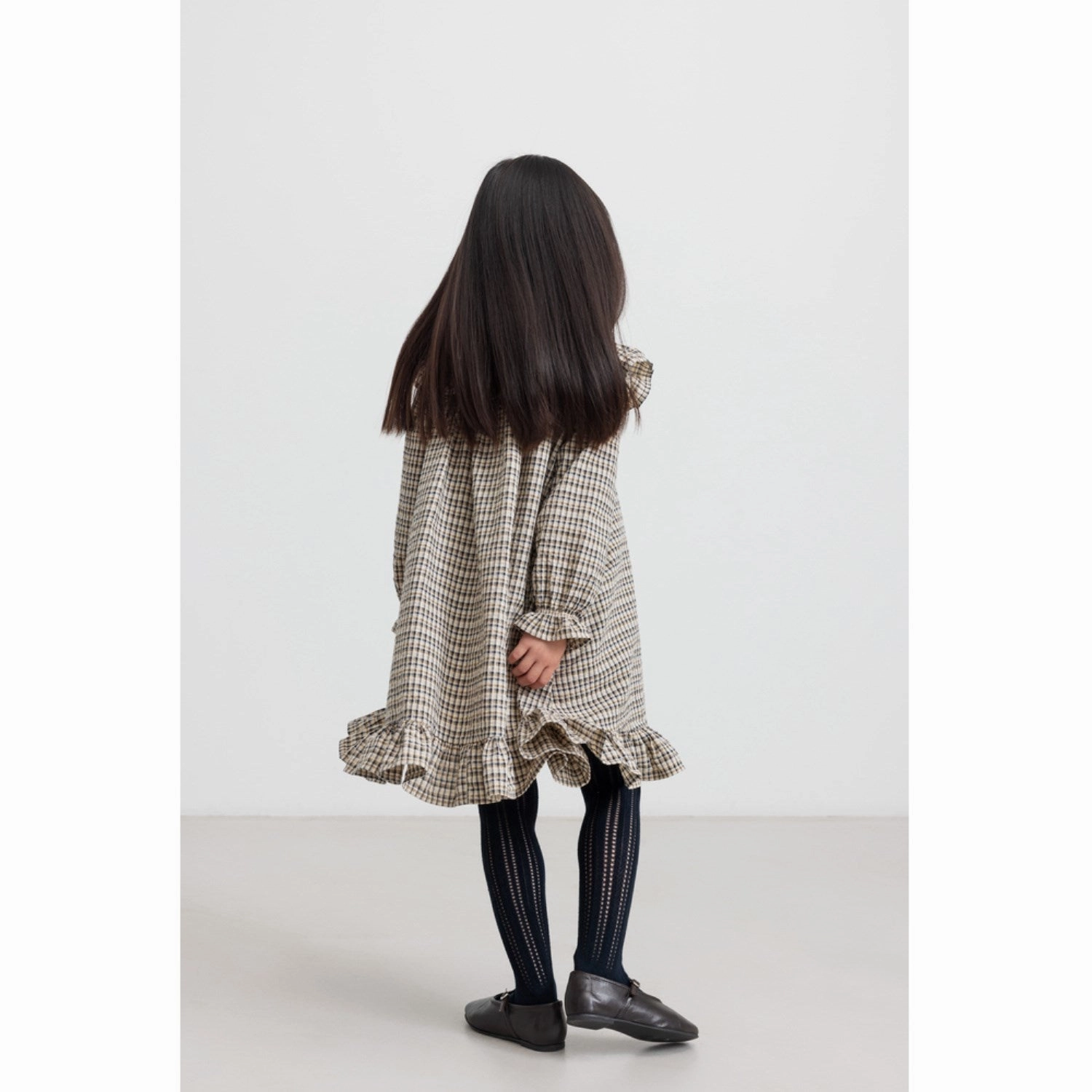 MarMar Seersucker Check Pilot Navy Check Dalina Dress Light Volume