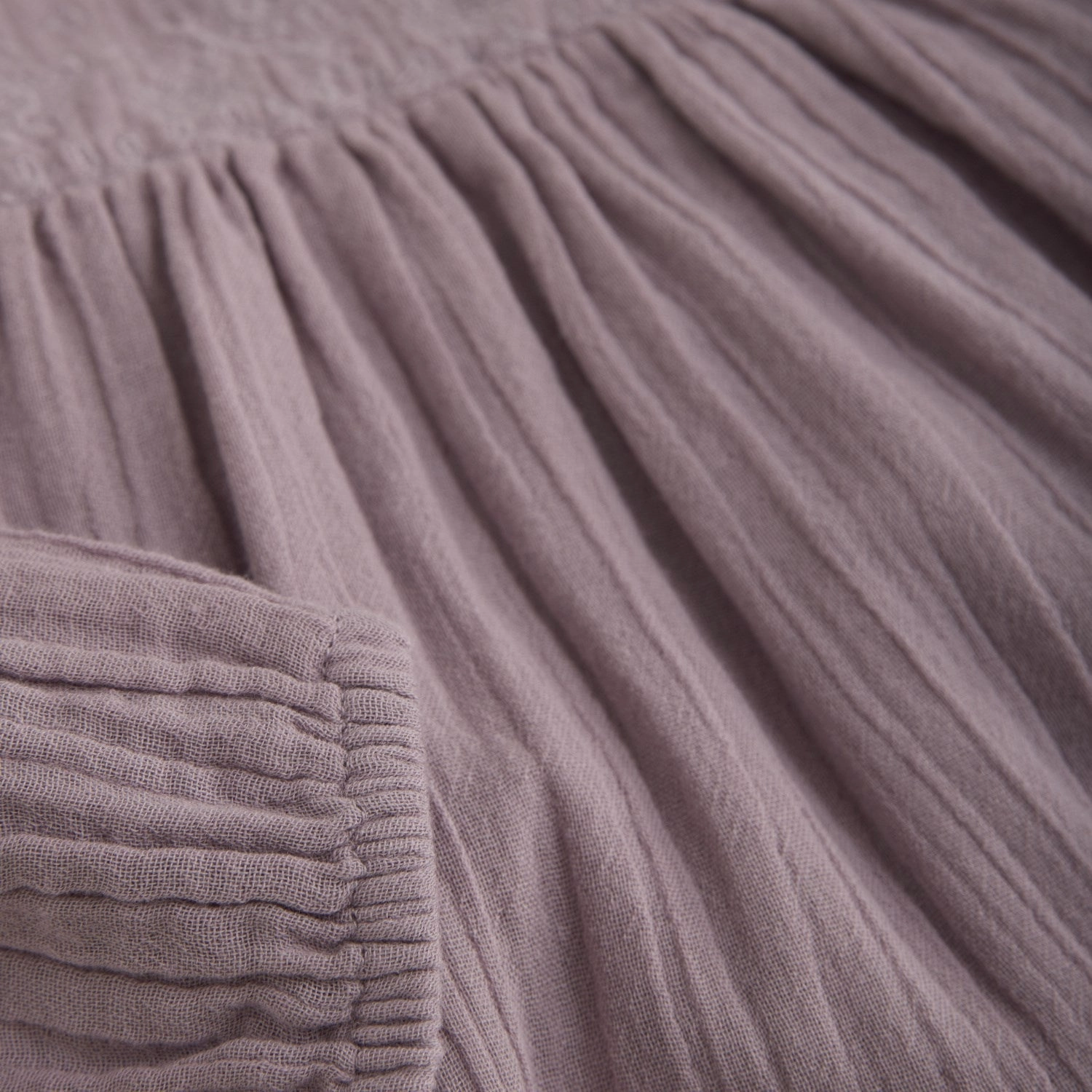 Feminine Look Stylish and Comfortable Minymo Elderberry Dress With Embroidery