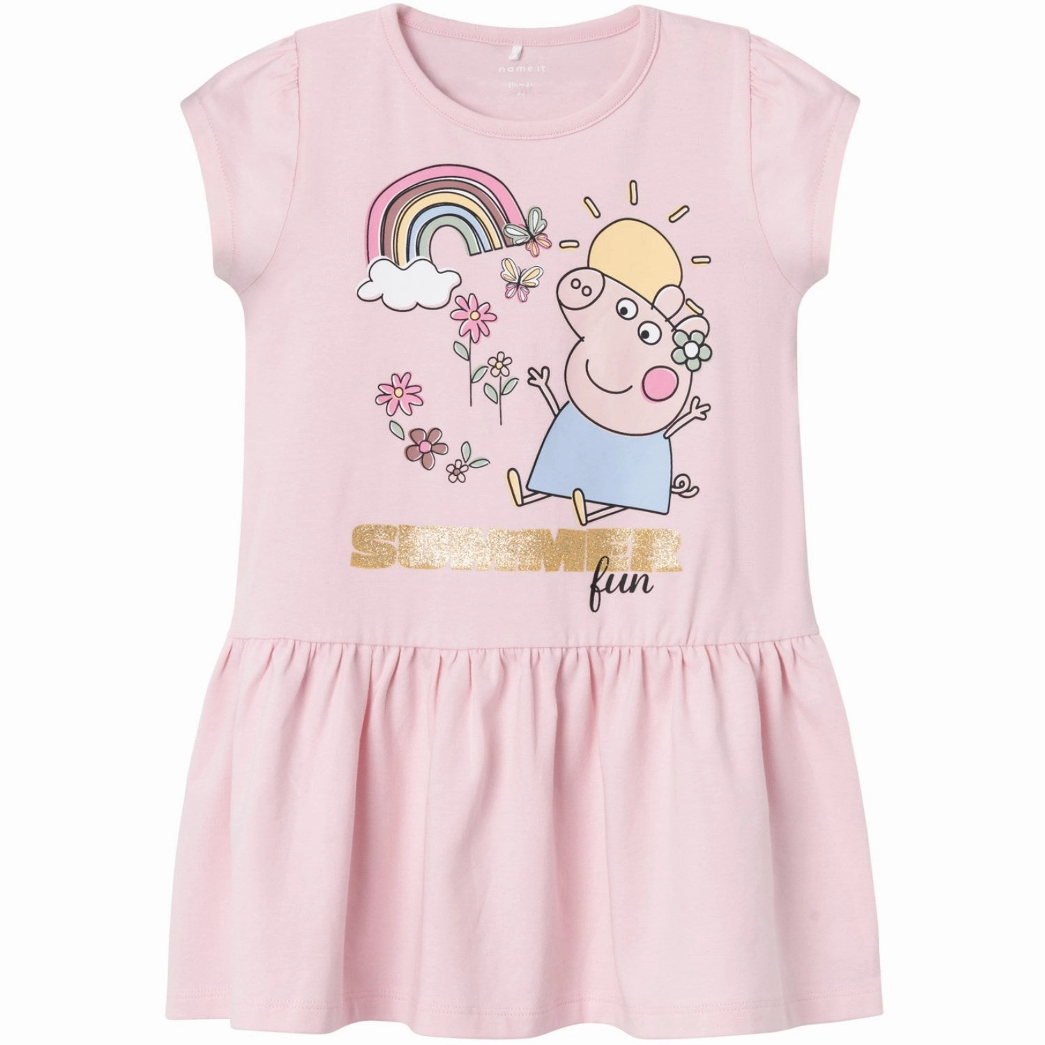 Bell-Sleeve Name It Parfait Pink Arina Peppa Pig Dress