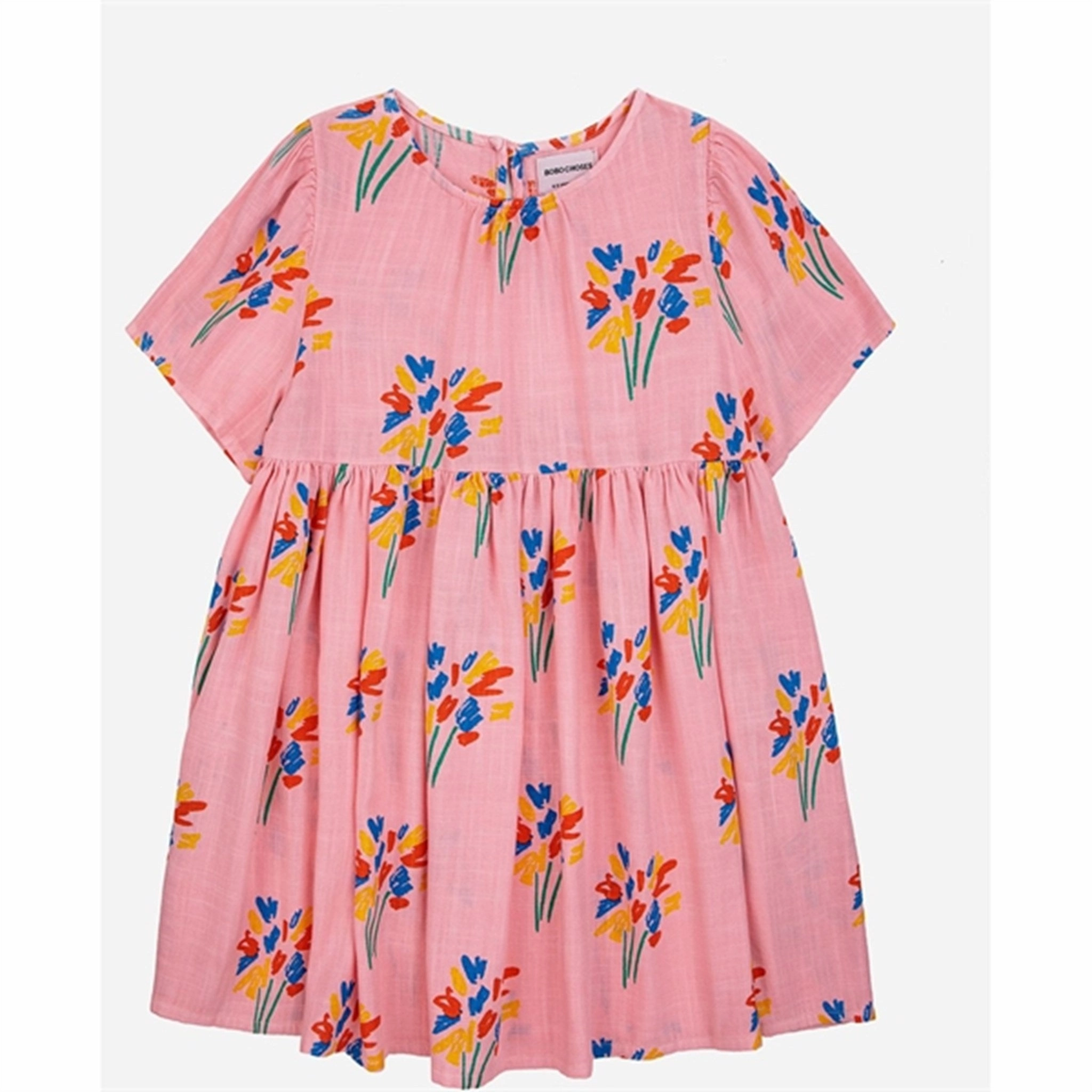 Bobo Choses Fireworks All Over Flounce Sleeves Woven Dress Short Pink Autumn Mood Inner Smile