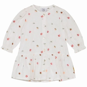 Hust & Claire White Kaela Dress Youthful Style Contrast-Lining