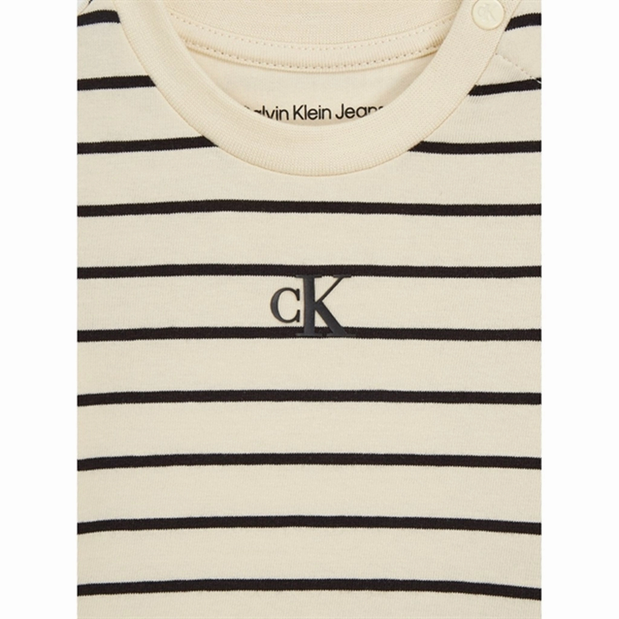 Wardrobe Essential Calvin Klein Striped Ls T-Shirt Black/ Vanilla Stripe