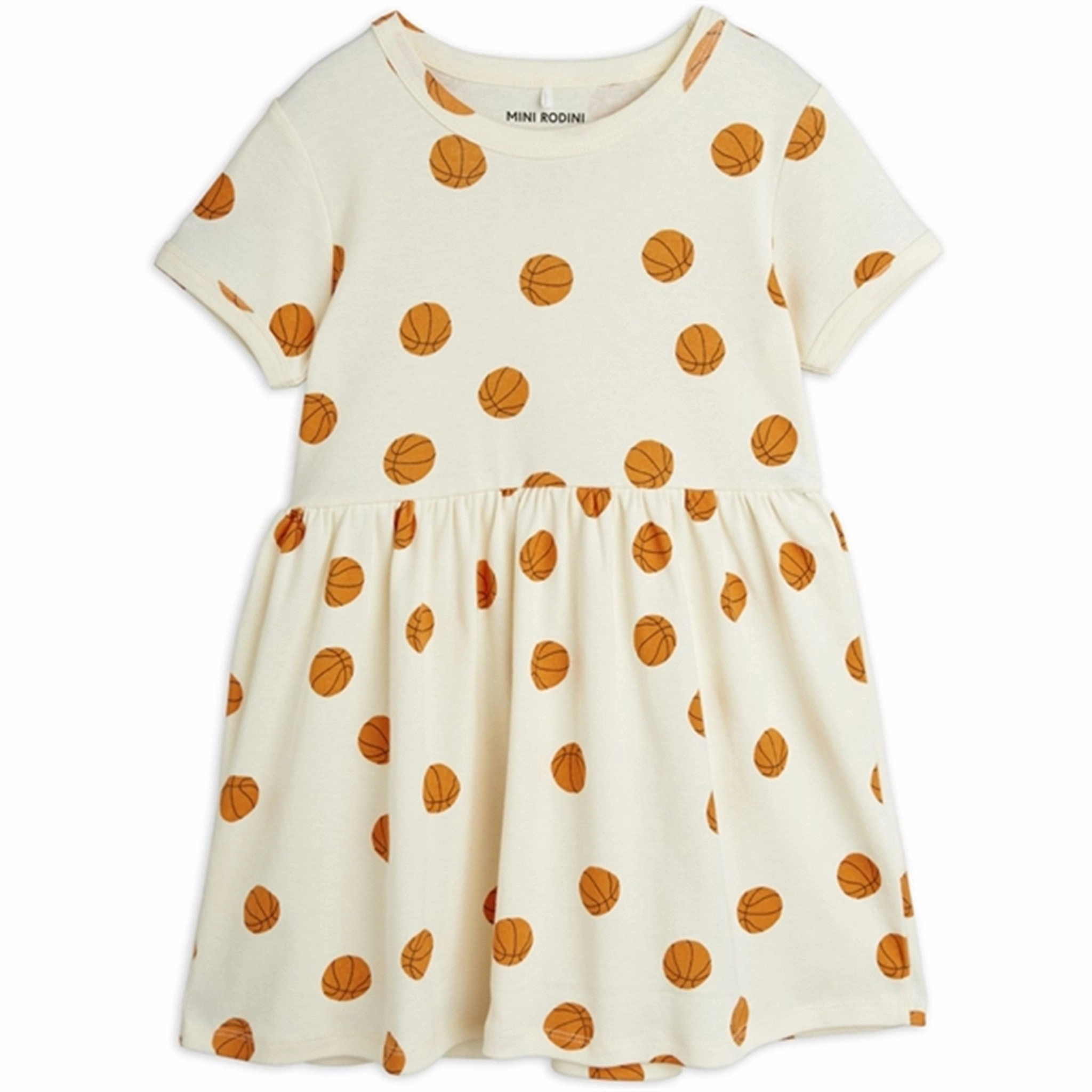 TearResistantFabric Church Proper Mini Rodini Offwhite Basketball Aop Dress