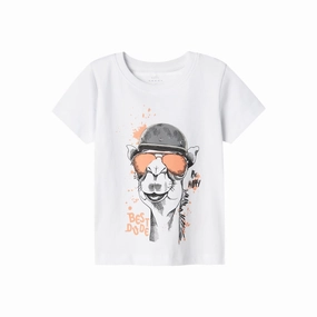 Name It Bright White Best Dude Vanyo T-Shirt warm weather