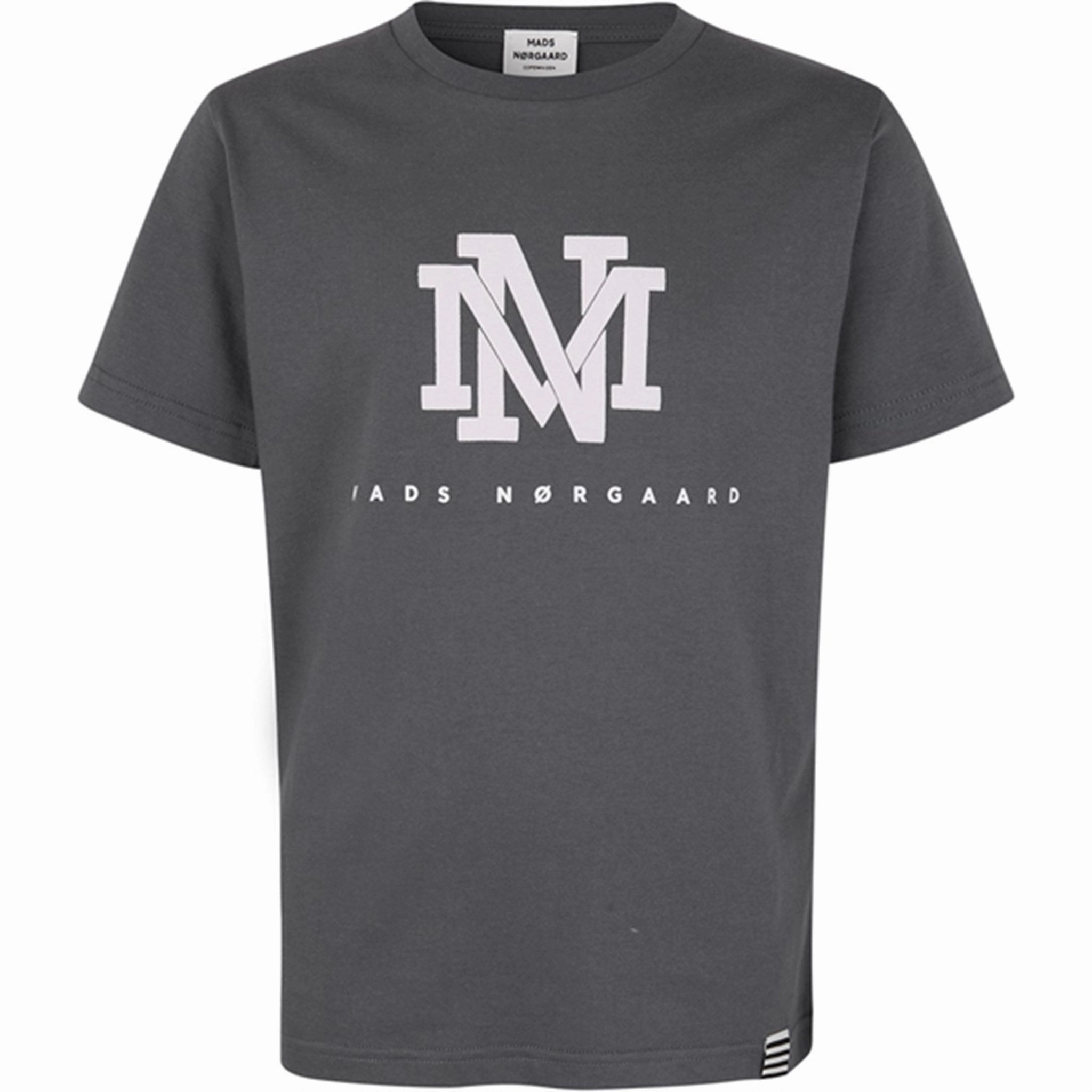 Mads N?rgaard Printed Thorlino MN logo T-shirt Asphalt Comfy Style Simple and Chic