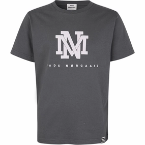 Mads N?rgaard Printed Thorlino MN logo T-shirt Asphalt Fun and Comfortable