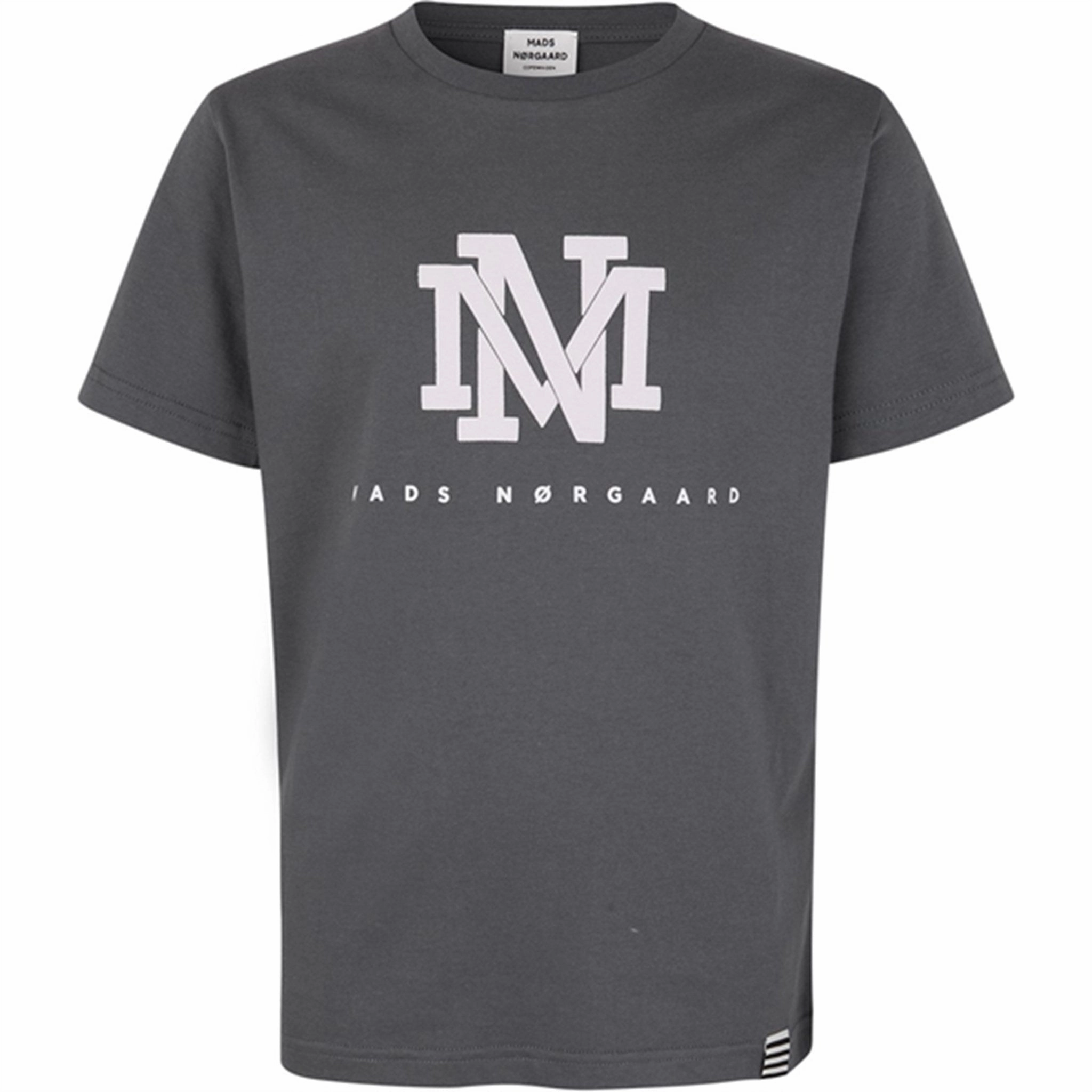 Mads N?rgaard Printed Thorlino MN logo T-shirt Asphalt Fun and Comfortable