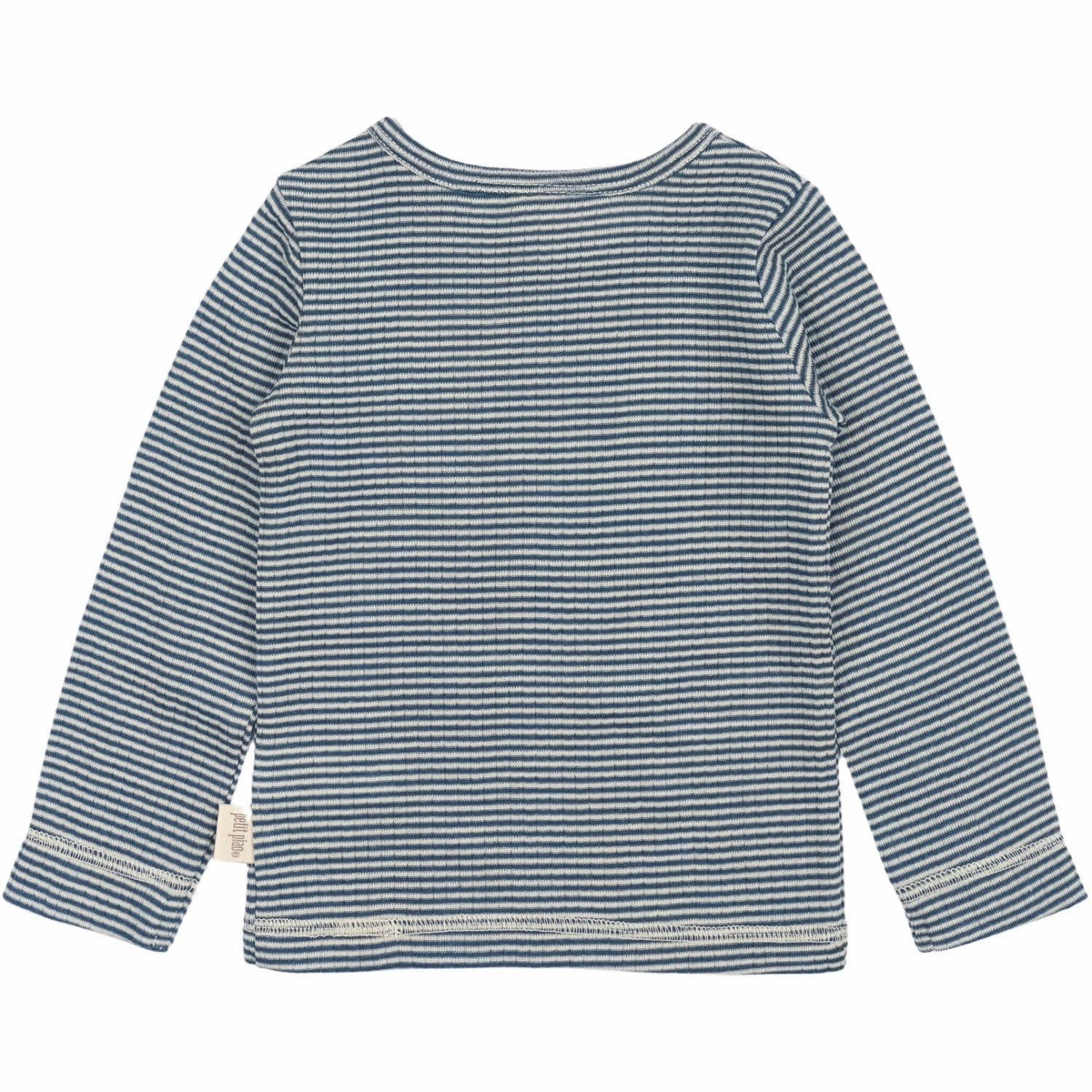 Sustainable Weave Petit Piao Ensign Blue/dark Off White PPDante T-Shirt L/S Meriono Wool Striped