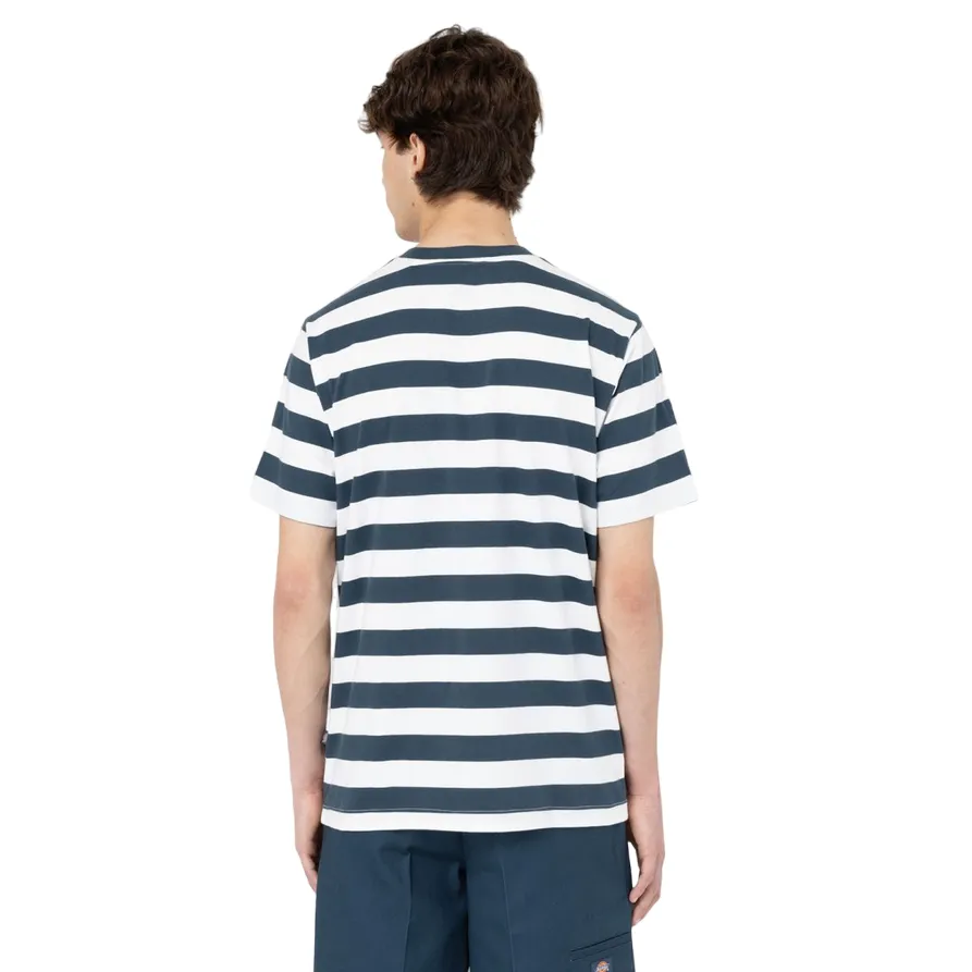 Dickies maglia manica corta da uomo  a righe Rivergrove DK0A4Y8YAF01 blu Comfy Layering