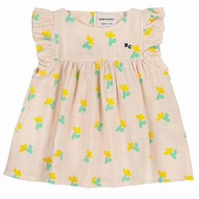 Bobo Choses White Sea Flower All Over Ruffle Dress Natural Aesthetic