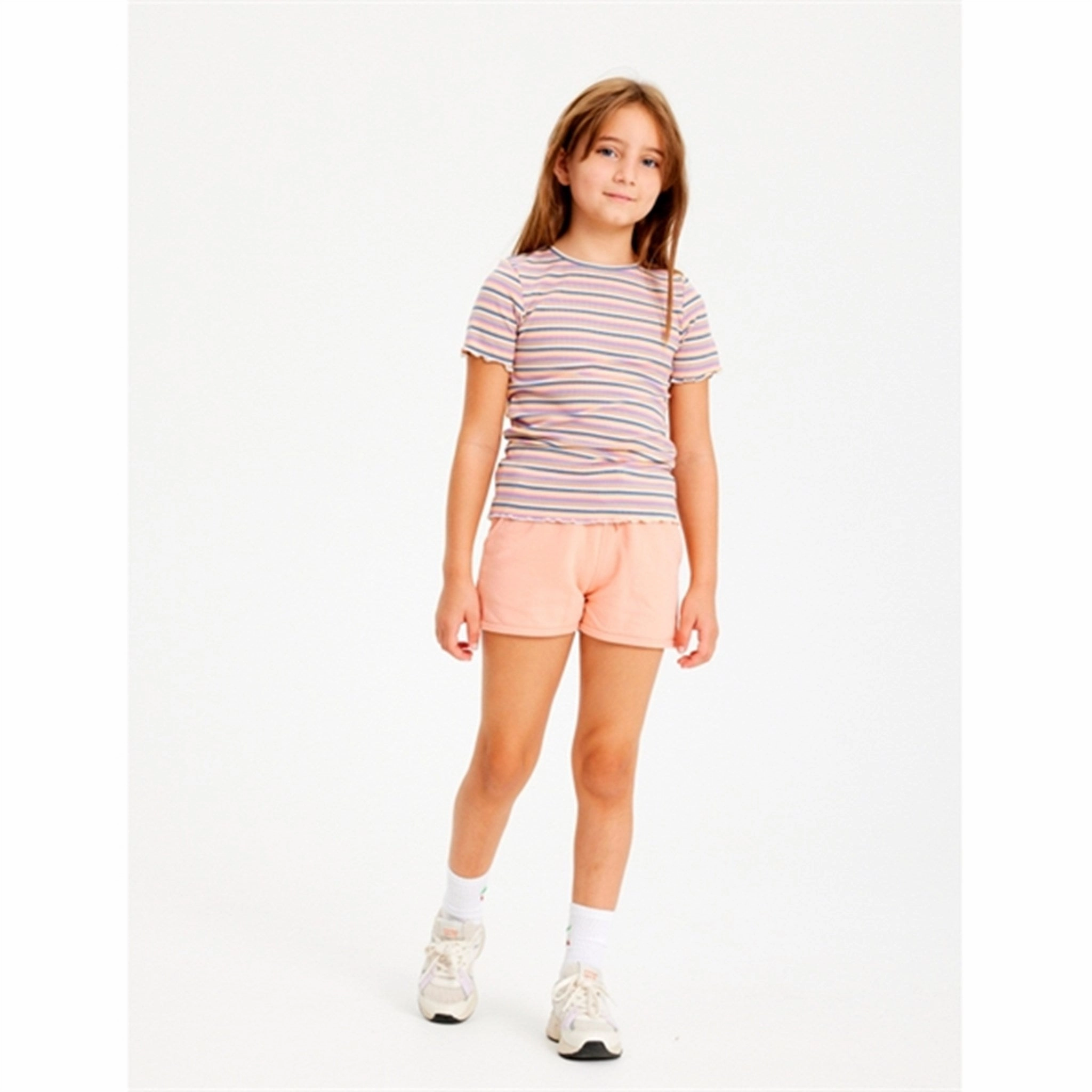 THE NEW Multi Stripe Gola T-shirt Trendy Vibes Layered Hem Detail