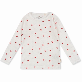 Konges Sl?jd Amour Rouge Minnie Blouse Brunch Outfit Waffle Weave