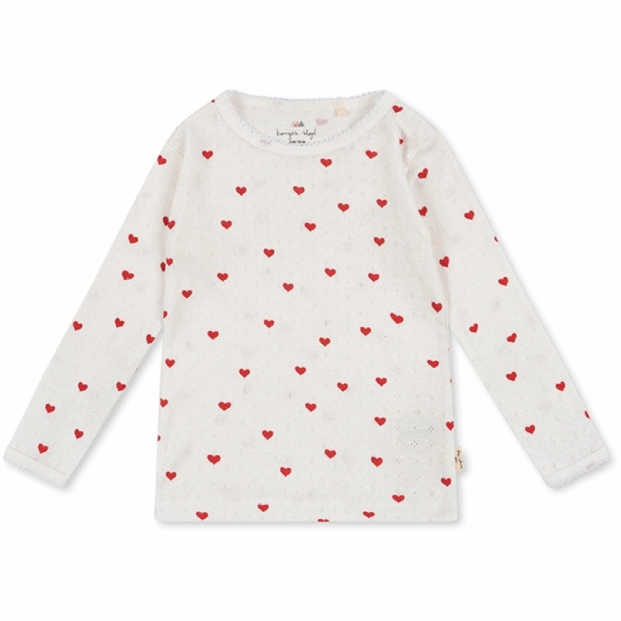 Konges Sl?jd Amour Rouge Minnie Blouse Brunch Outfit Waffle Weave