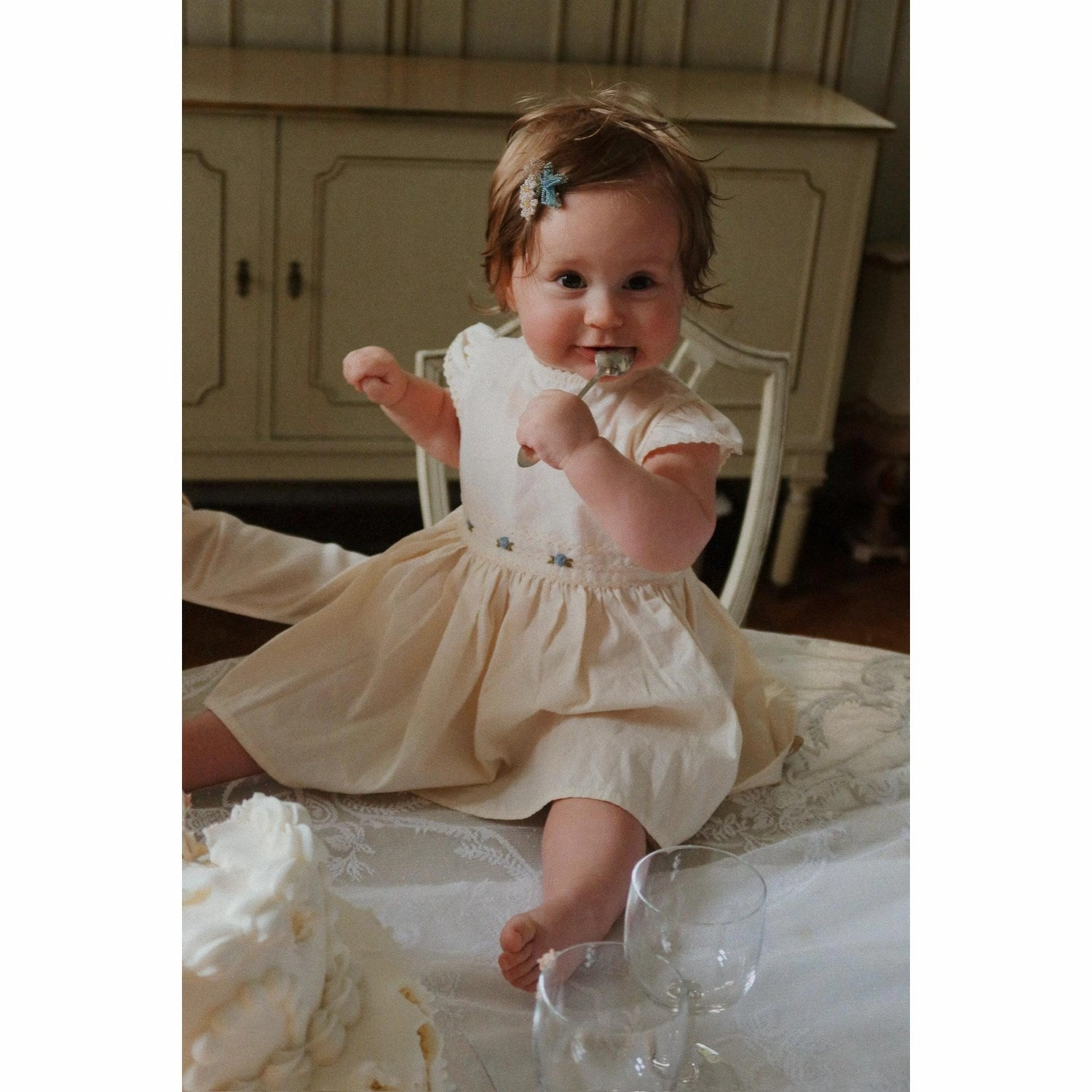 Wrinkle-Free-Finish Flexible Fit Konges Sl?jd Eggnog Celebration Aaliyah Baby Set GOTS