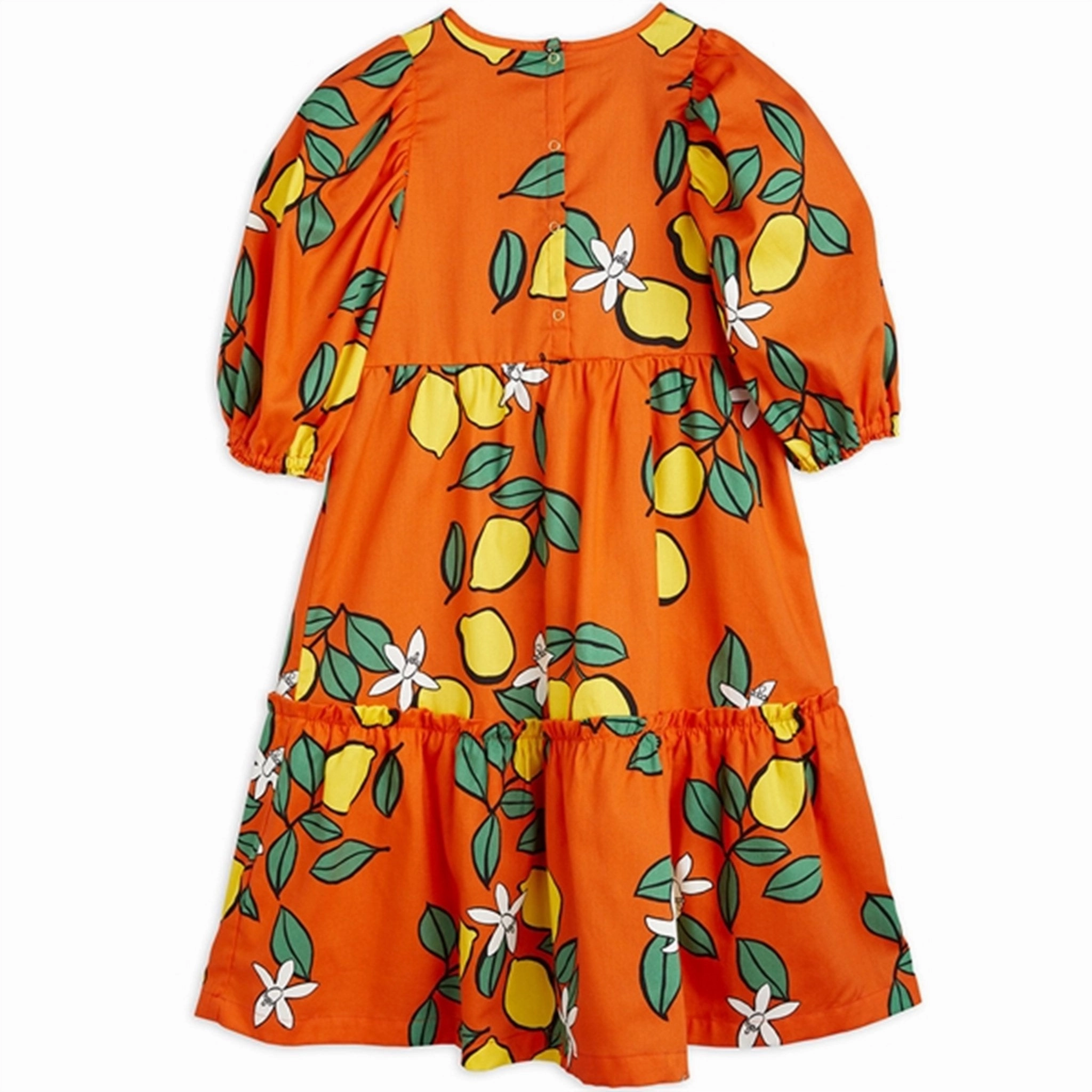 Decorative-Design Classic Appeal Mini Rodini Lemons Aop Woven Puff Sleeve Dress Red