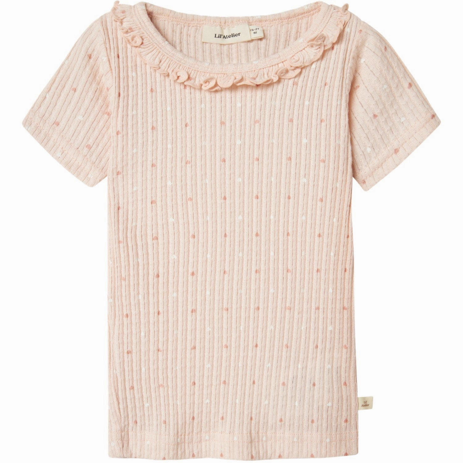 Smooth Neckline Lil'Atelier Peach Blush Hulla Hua Slim T-Shirt