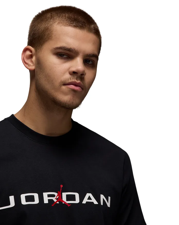 Jordan maglietta manica corta da uomo Air IB7353-010 nero Casual Comfort Wear Cotton Blend