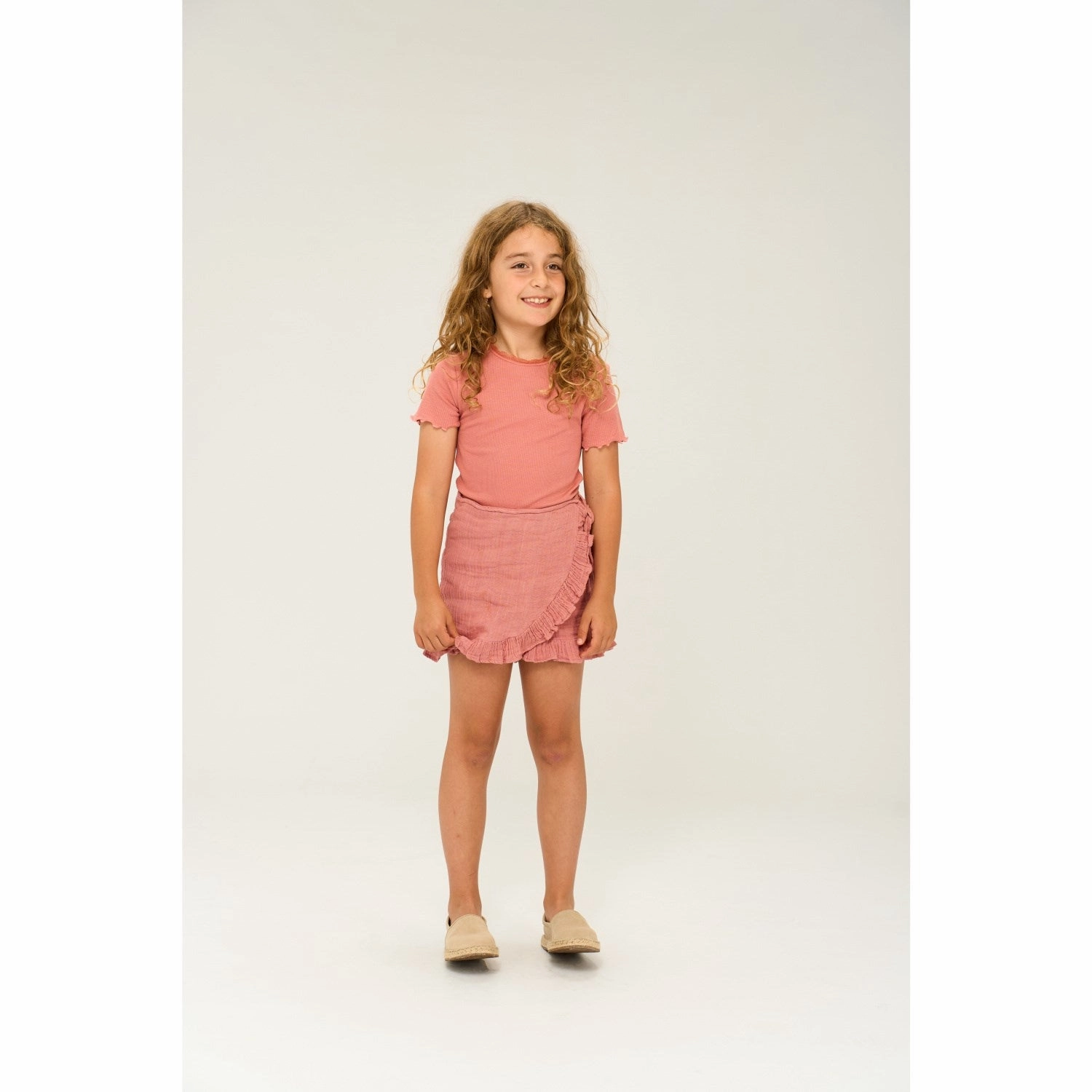 Low Impact Dye Elderly Comfort The New Old Rose Lotus Rib T-Shirt