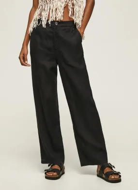 Pepe Jeans Pantalone casual Dritto in tessuto fluido PL211600 999 black Thermal Insulation Layer Four Way Stretch