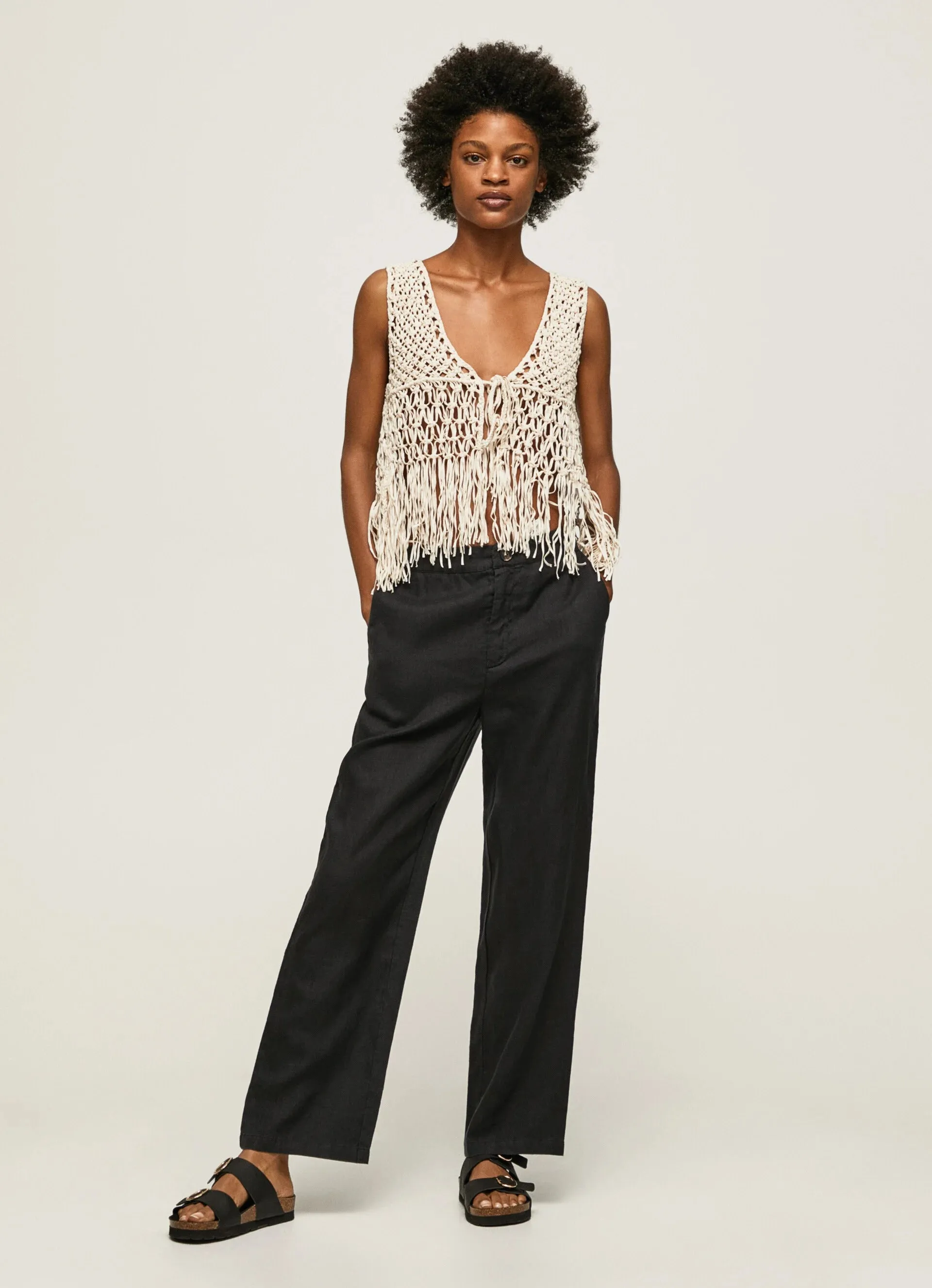 Pepe Jeans Pantalone casual Dritto in tessuto fluido PL211600 999 black Relaxed Wear