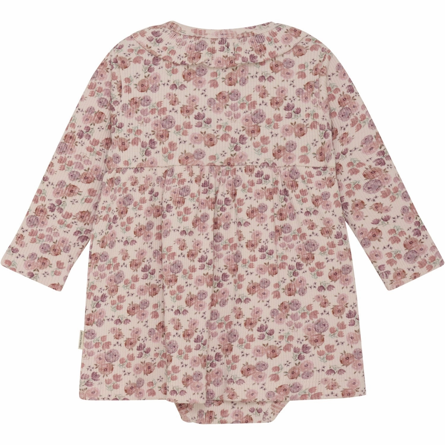 Minymo Peach Whip Dress AOP Rib Skin Touch Family Glow