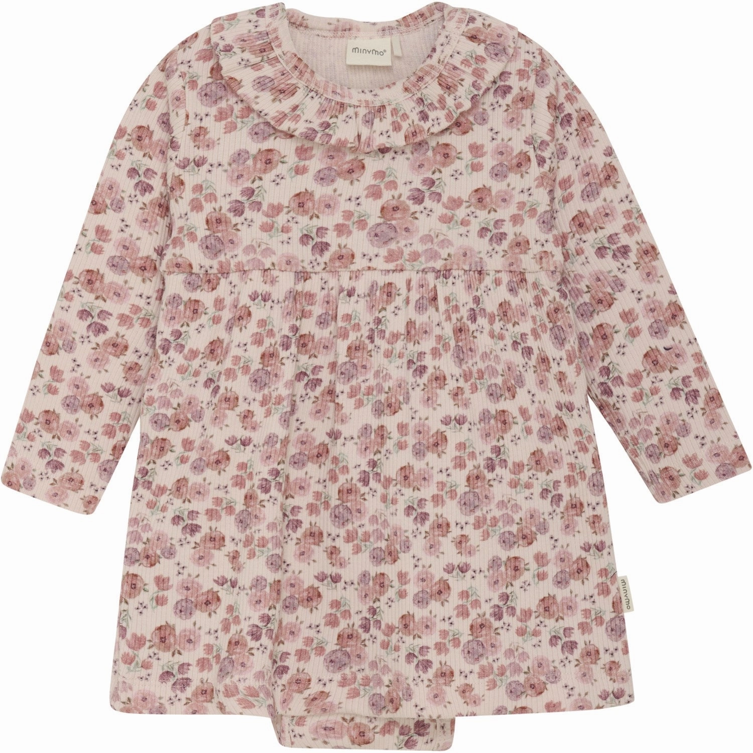 Relaxed Comfort Minymo Peach Whip Dress AOP Rib