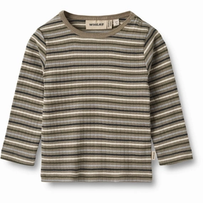 Contrast Stitch Wheat Multi Stripe Blouse Stig