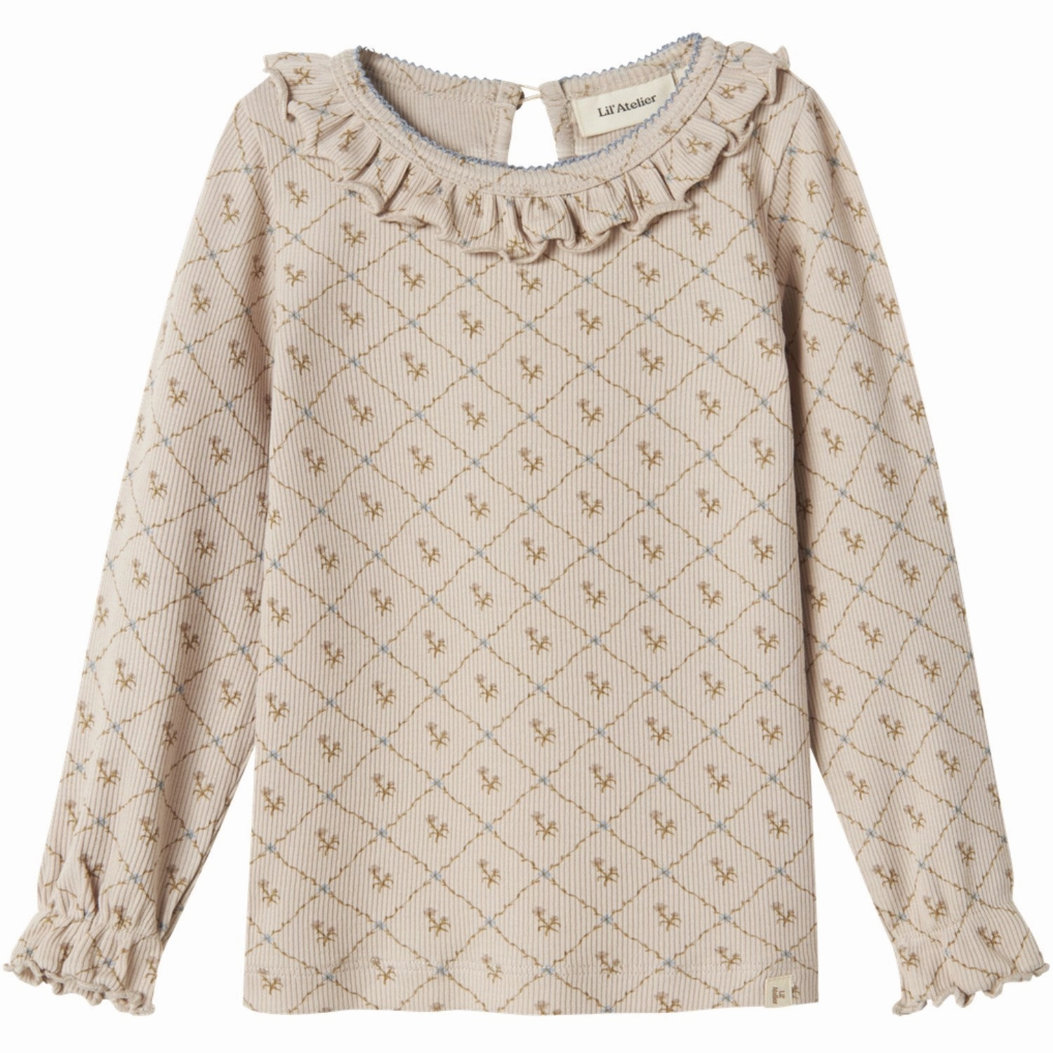 Lil'Atelier Gray Morn Gago Kug Slim Blouse Lightweight Weave