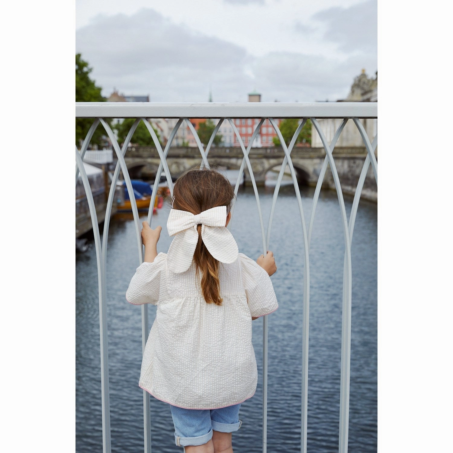 Anti Pilling Treatment COPENHAGEN COLORS Dusty Rose W Cream Stripe W. Pink Seersucker Blouse W. Contrast Edge