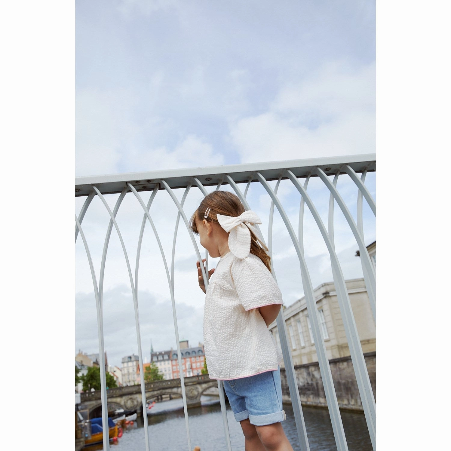 Lightweight Layer Spring Break COPENHAGEN COLORS Dusty Rose W Cream Stripe W. Pink Seersucker Blouse W. Contrast Edge