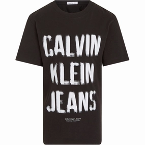 Soft Fit Wear Calvin Klein Pixel Logo Relaxed T-Shirt Ck Black