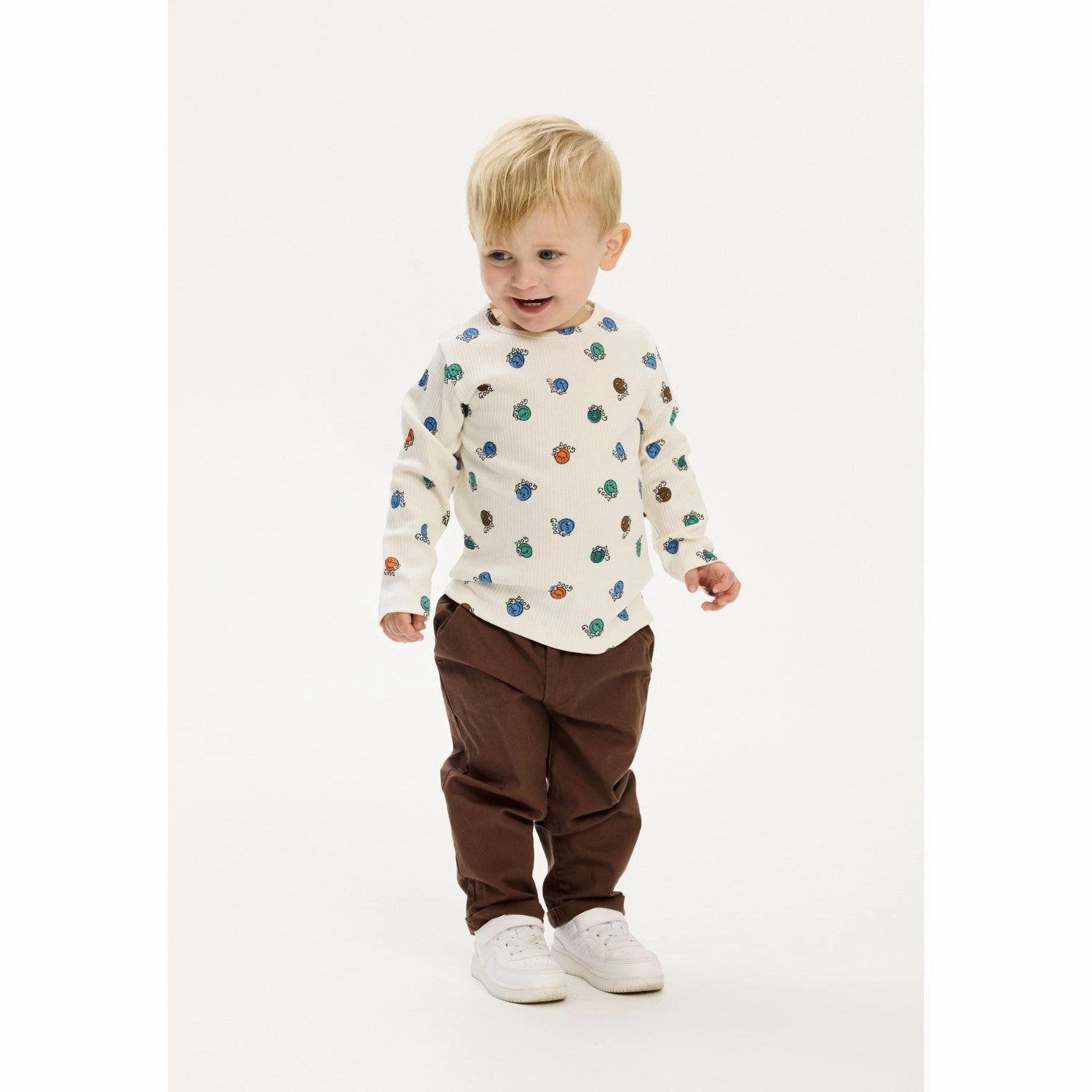 THE NEW Siblings Cloud Dancer AOP Palmer L_S Rib Tee Workwear Style High-Quality Material