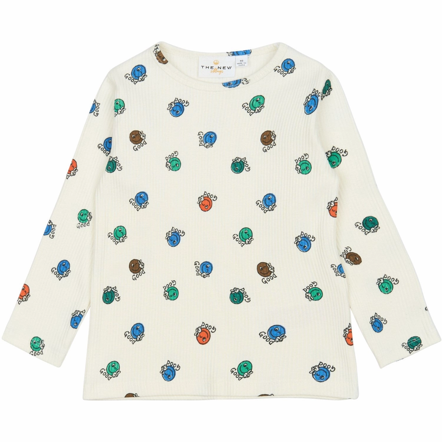 THE NEW Siblings Cloud Dancer AOP Palmer L_S Rib Tee Elegant Finish