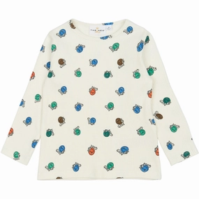 THE NEW Siblings Cloud Dancer AOP Palmer L_S Rib Tee Elegant Finish