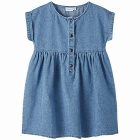 Raw-Hem Work Ease Name it Medium Blue Denim Freja Denim Dress