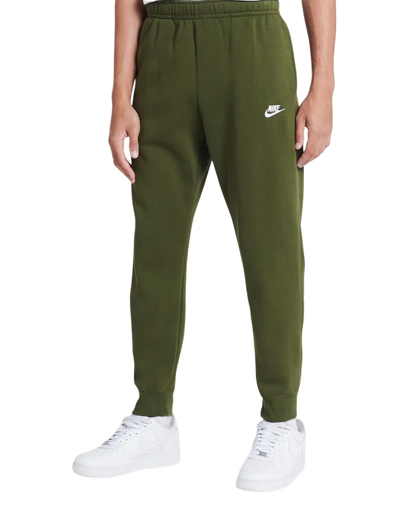Nike Pantalone sportivo Jogger Club da uomo con elastico al fondo in cotone felpato  BV2671-327 verde Trendy Comfort Wide-leg cut