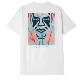 Obey T-Shirt manica corta da uomo Icon Face Classic 165263435 bianco Wrinkle Resistant Finish TaglessCollar