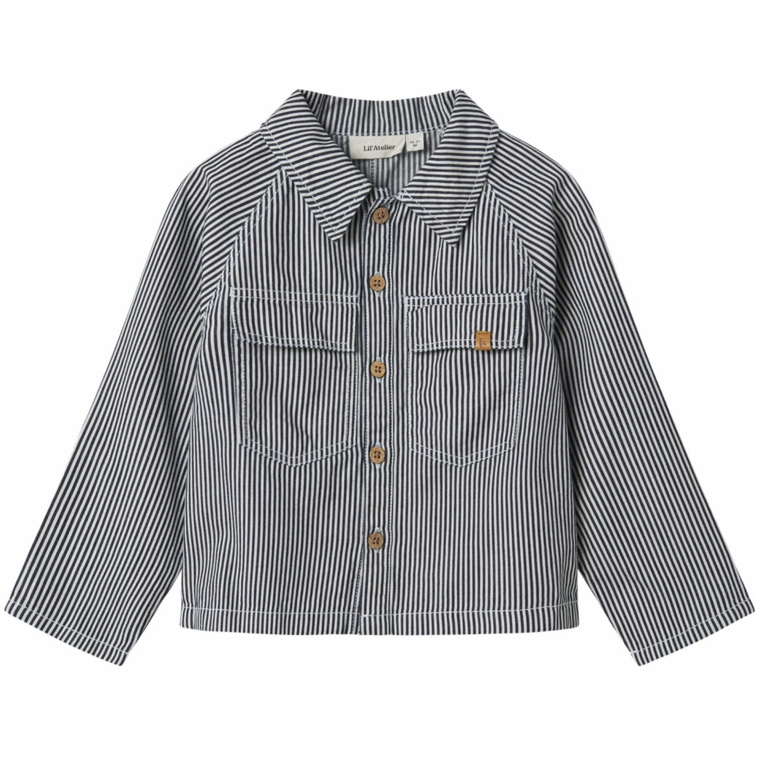 Button Down Design Premium Feel Lil'Atelier Dark Blue Denim White Nmmkasper Ls Loose Twi Shirt 4021-Cm Lil