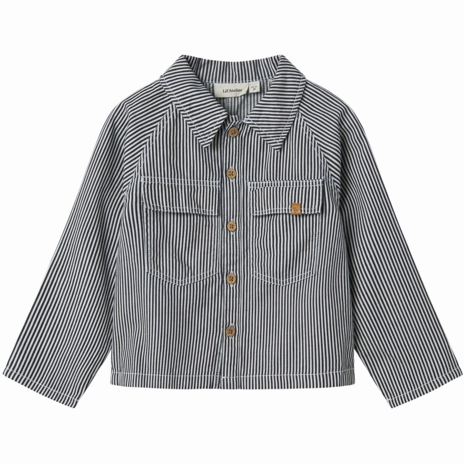 Lil'Atelier Dark Blue Denim White Nmmkasper Ls Loose Twi Shirt 4021-Cm Lil Business casual