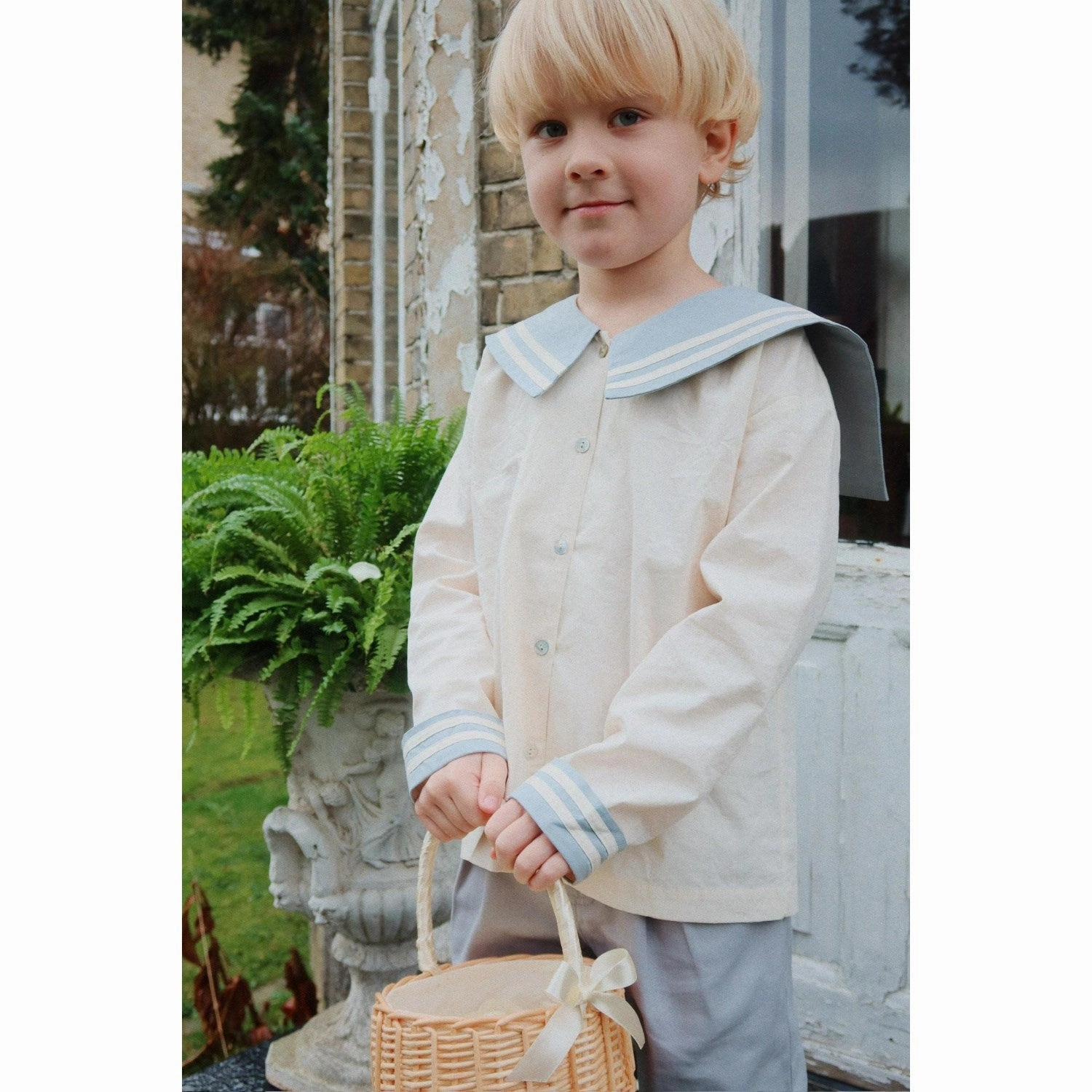 Konges Sl?jd Ashley Blue Celebration Sailor Shirt GOTS Vibrant Colors Workwear Ready