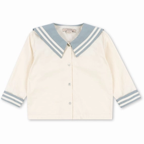 Anti Pilling Finish Unique Design Konges Sl?jd Ashley Blue Celebration Sailor Shirt GOTS