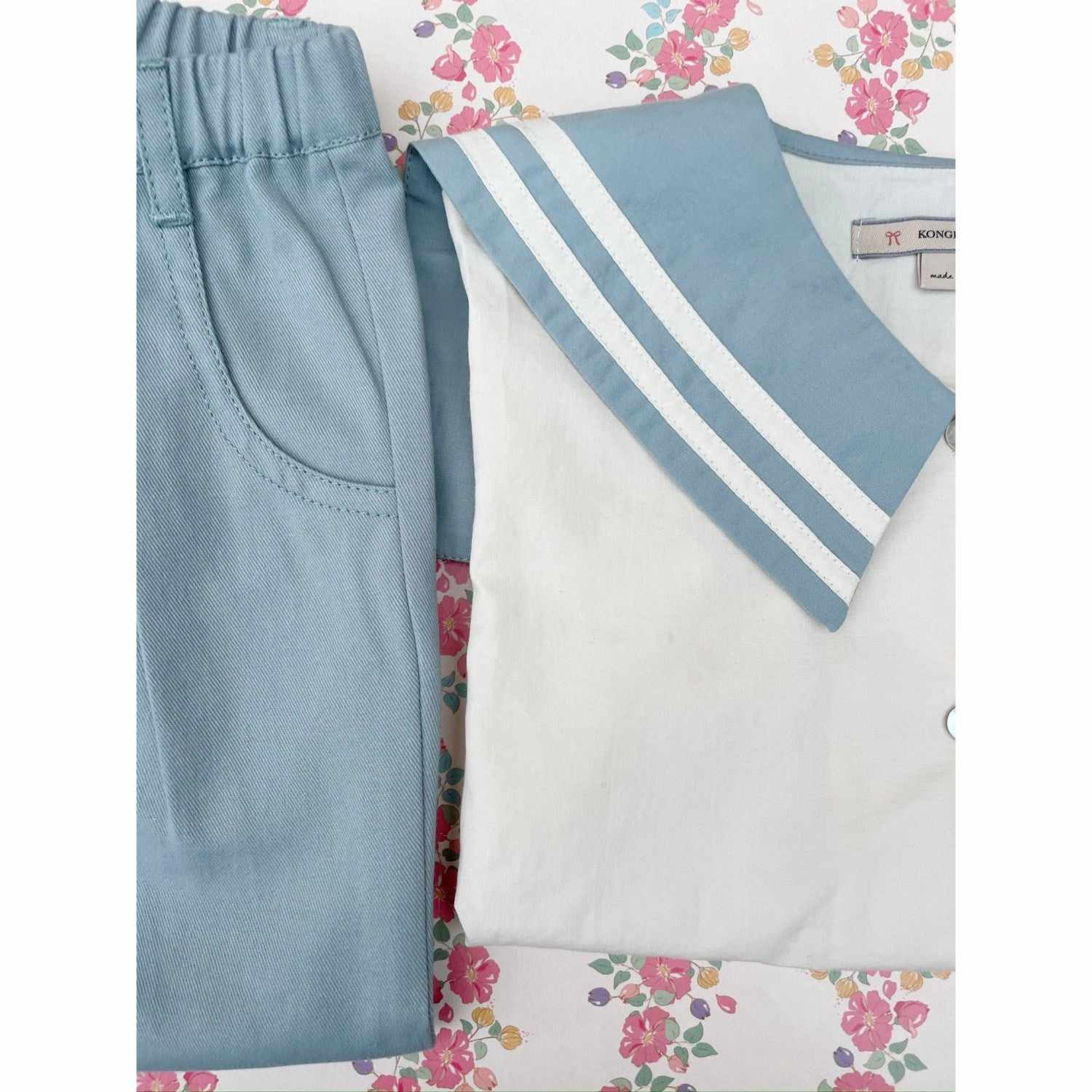 Structured Shoulder Support Konges Sl?jd Ashley Blue Celebration Sailor Shirt GOTS