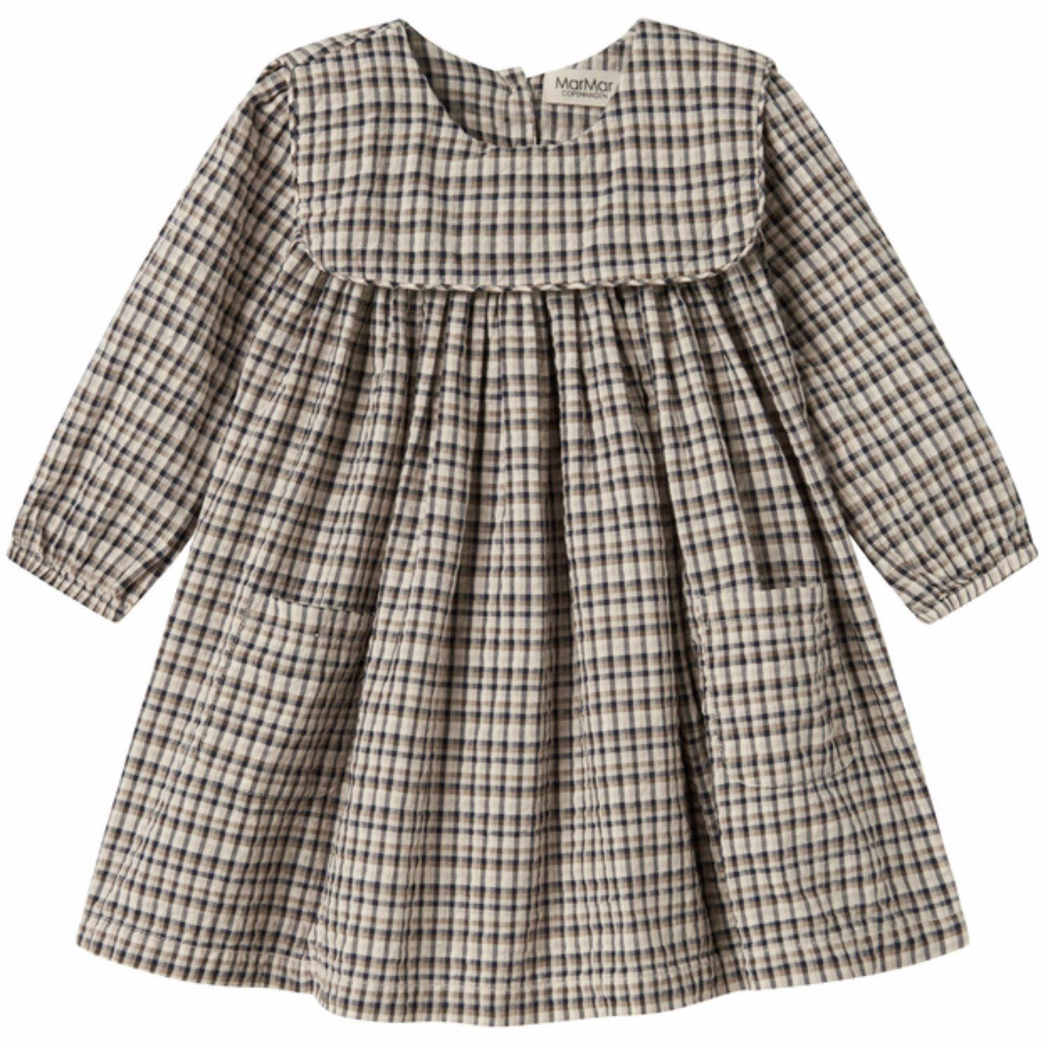 MarMar Seersucker Check Pilot Navy Check Dulle Dress Low Key