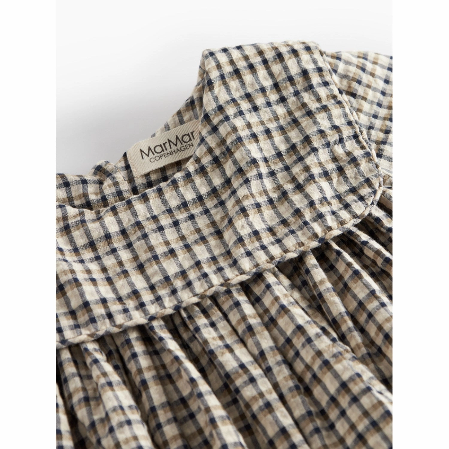 Easy Texture MarMar Seersucker Check Pilot Navy Check Dulle Dress