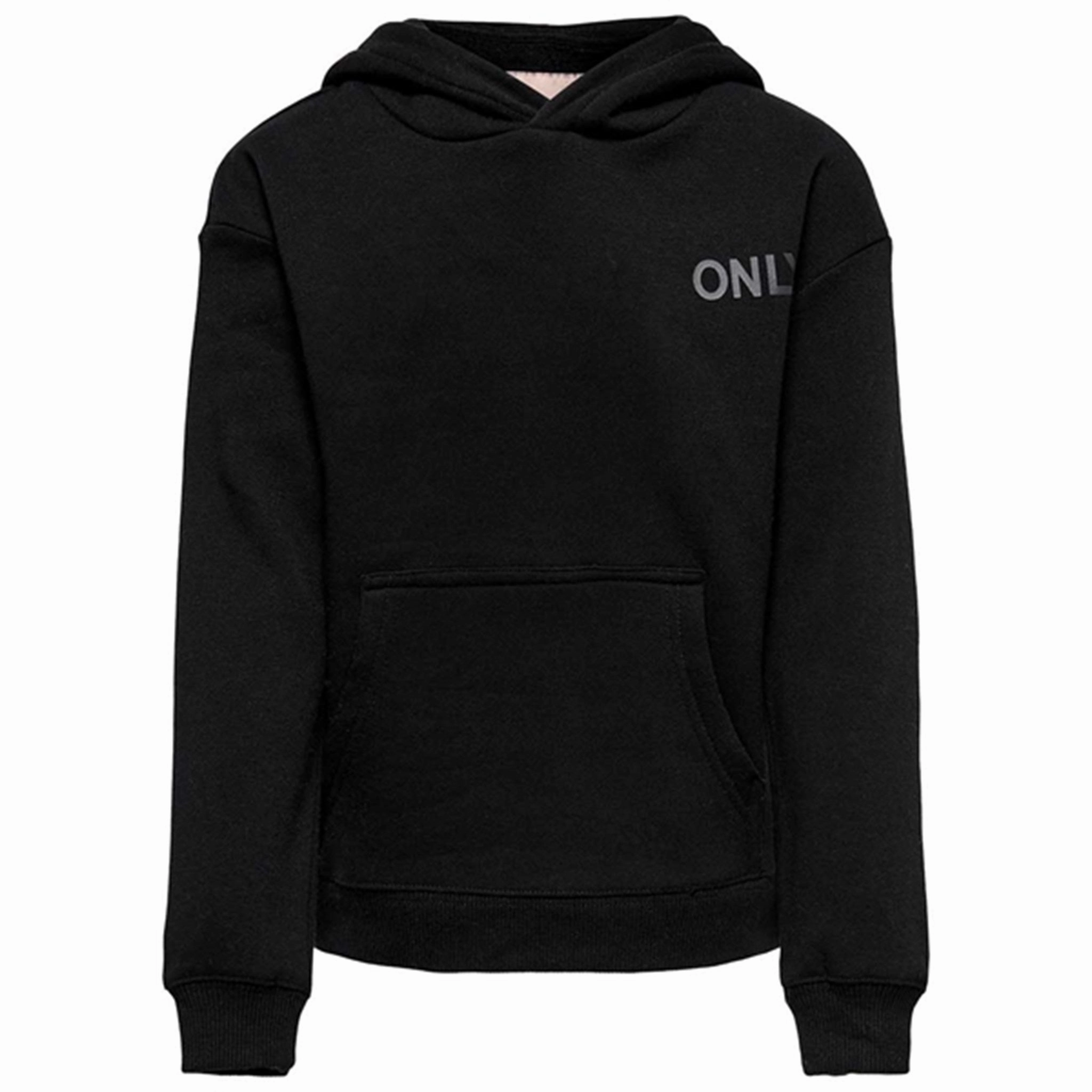 Eco Friendly Dye Process Brushed Interior Texture Kids ONLY Black Every Life Small Logo Noos Hoodie