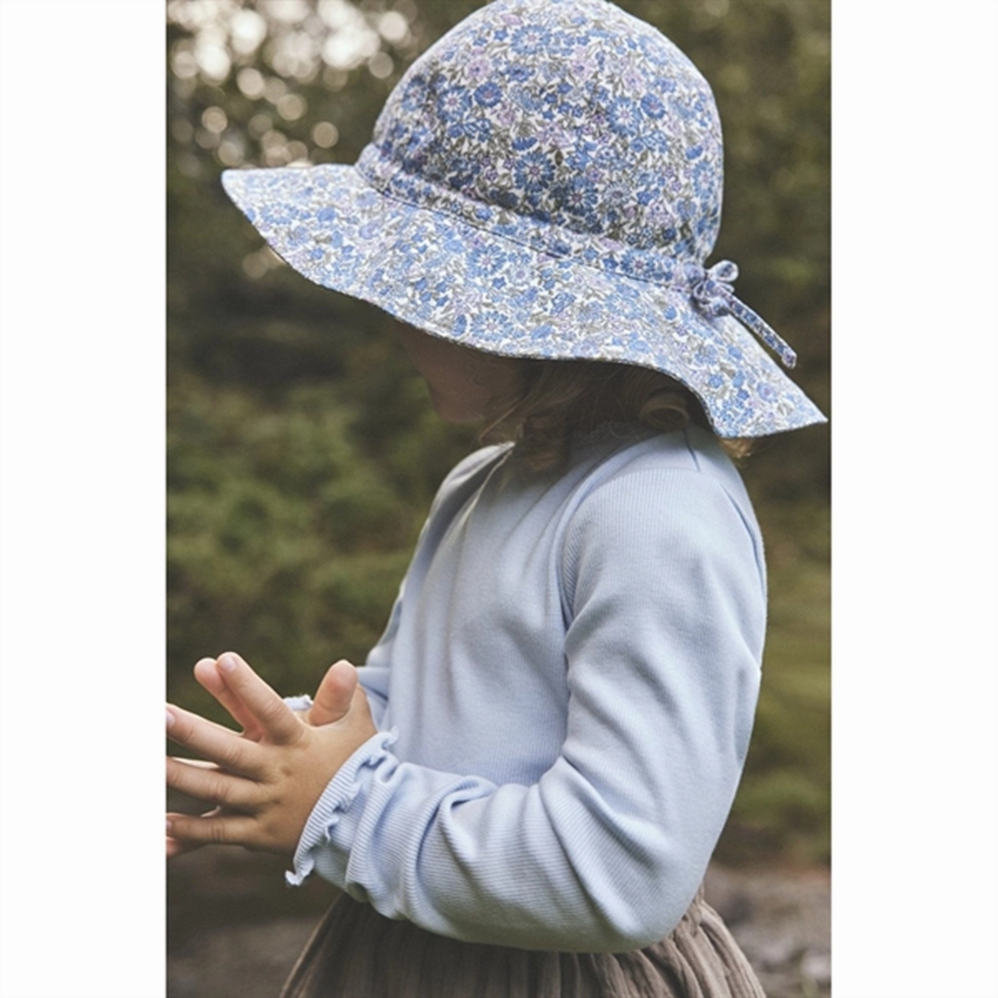 Huttelihut Rib Celestial Blue Blouse Eye-Catching Pattern Hooded Option