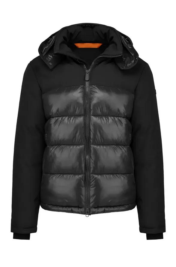 Legacy Censured piumino da uomo corto con cappuccio e maniche lisce JM C112 T HLN3 90 nero