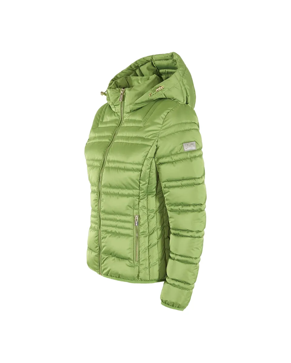 Yes Zee piumino da donna trapuntato con cappuccio J007 M800 0900 verde Skate Rain Shield