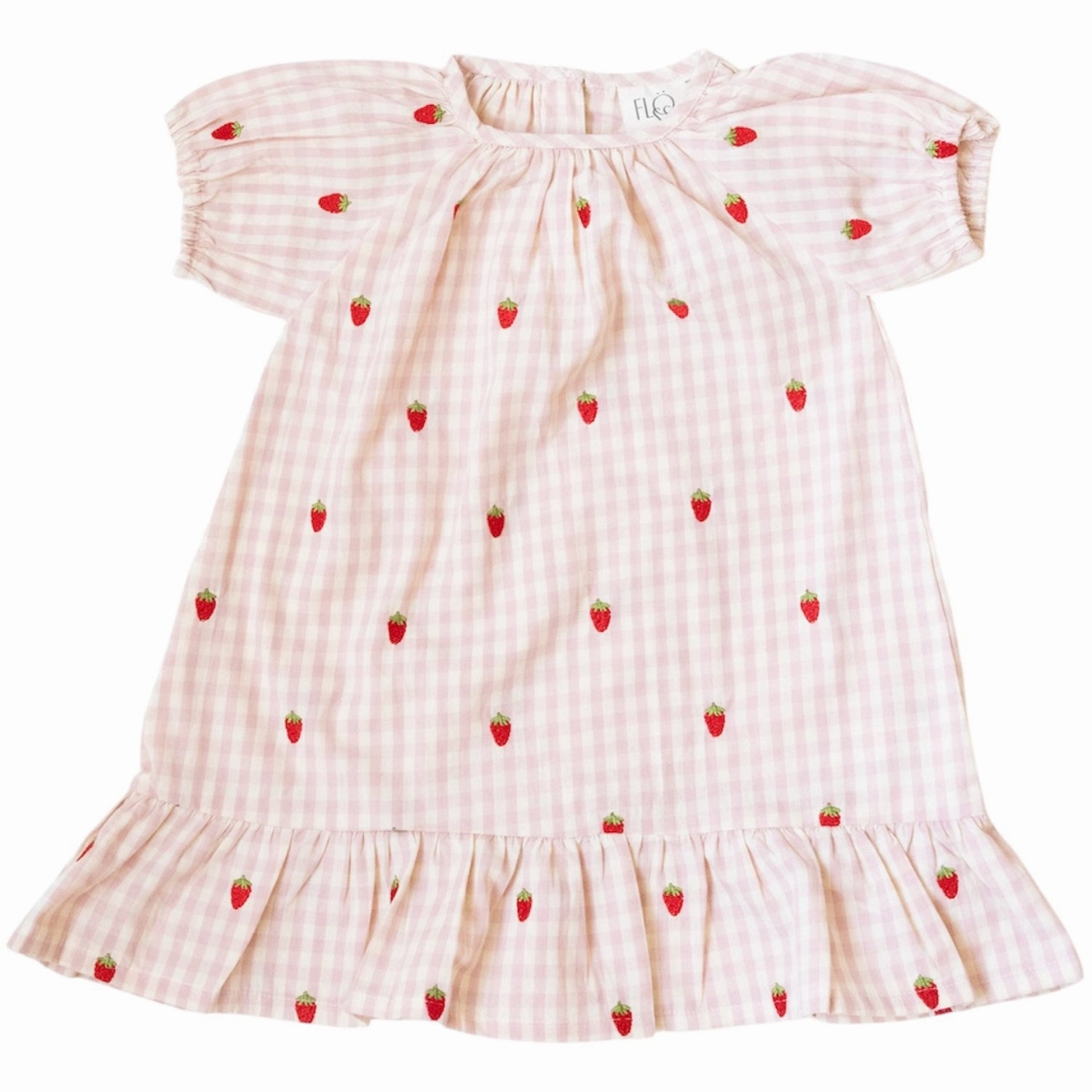 Fl?ss Pink Berry Gingham Dolly Dress Tulle-Overlay